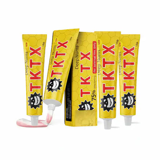 TKTX Amarilla 75% Crema para Tatuajes y Procedimientos Esteticos