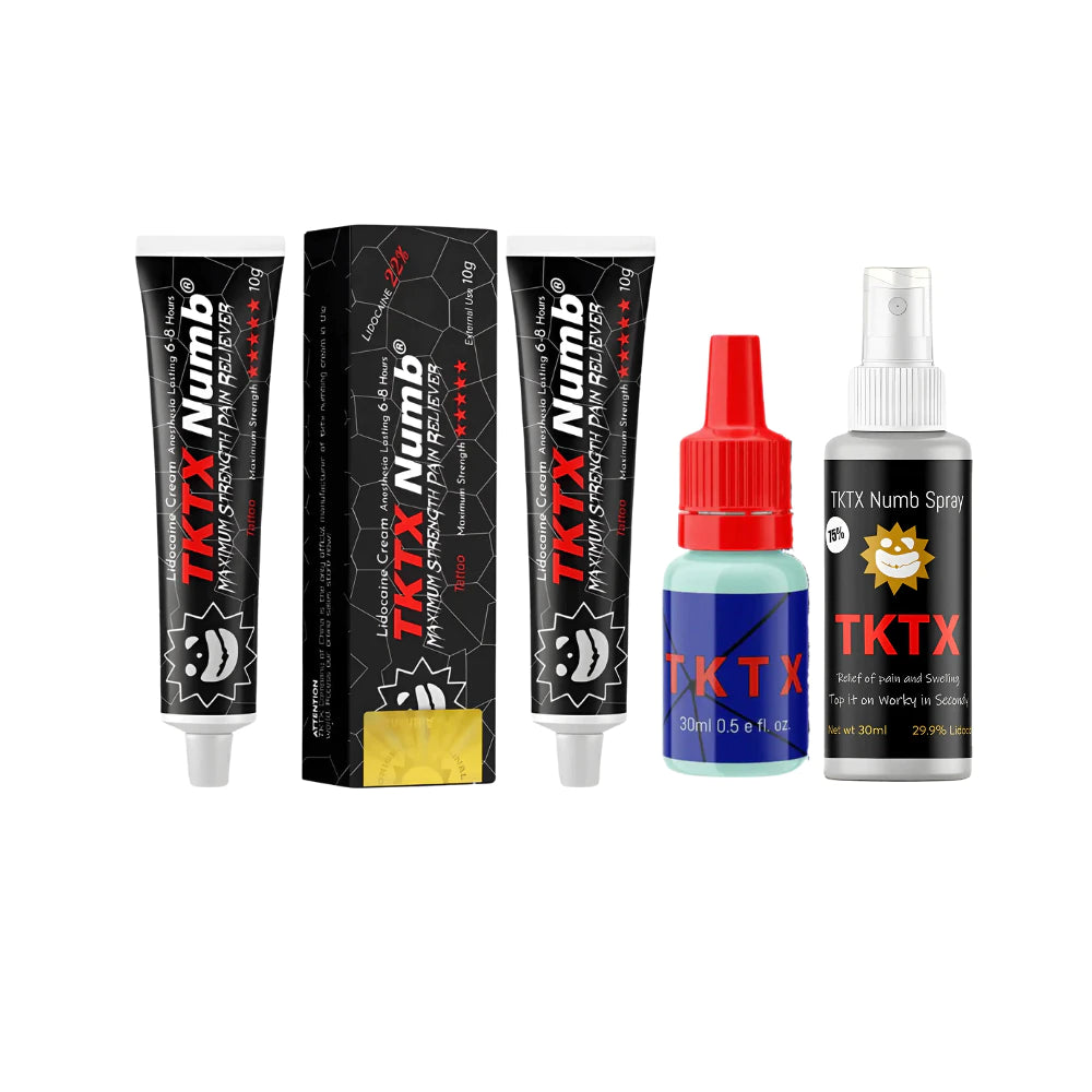 TKTX Numb x3 + 1 gel + 1 spray - pacote number total